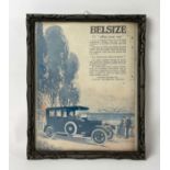 Framed Belsize "After War Car" Advertisement