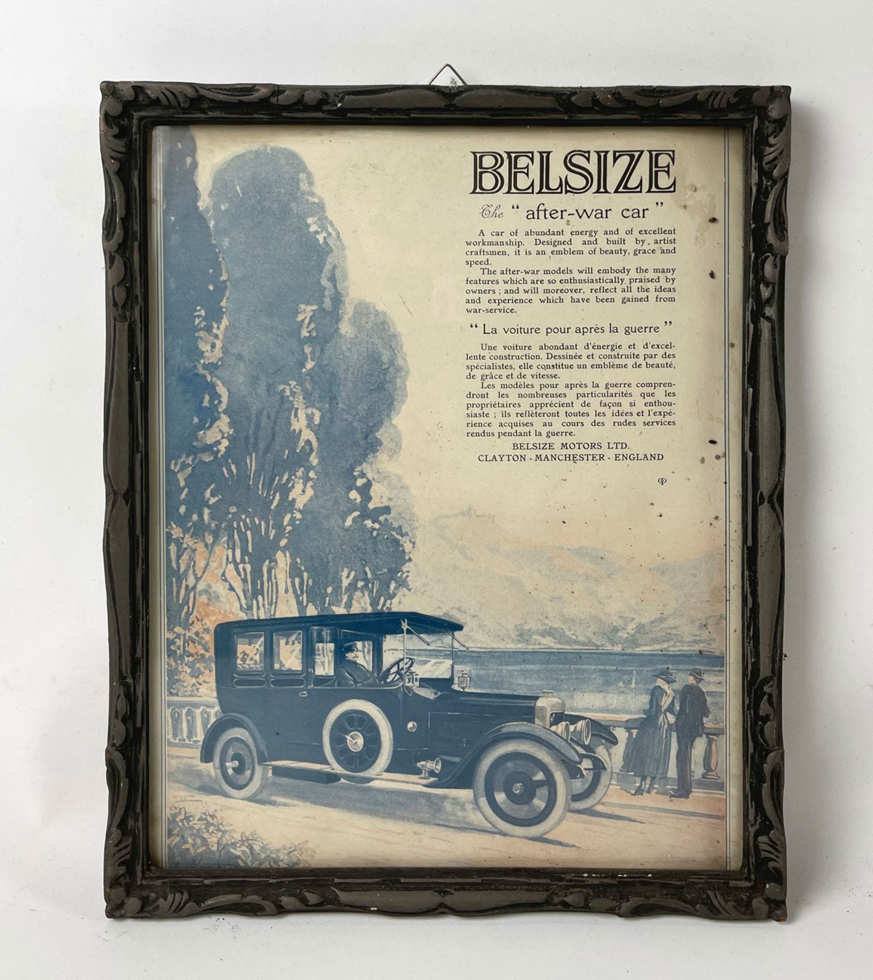 Framed Belsize "After War Car" Advertisement