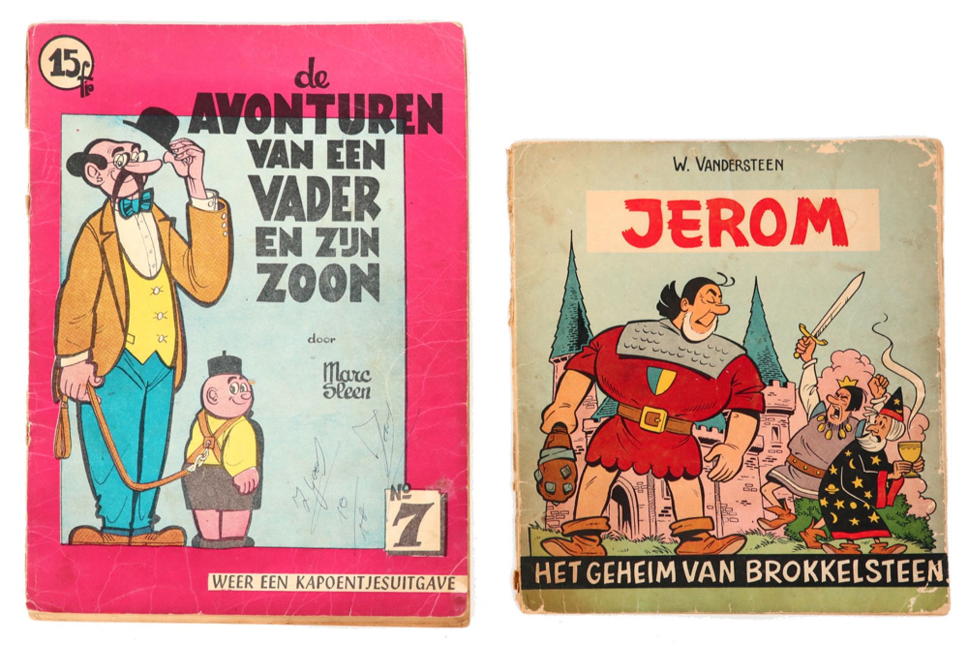 two Belgian comic strips dd 1962, one signed by the author Marc Sleen || WILLY VANDERSTEEN - MARC