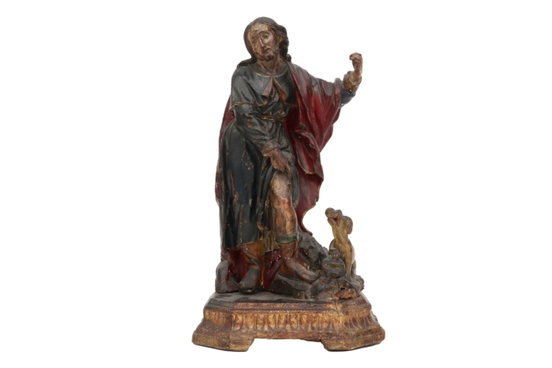 17th/18th Cent. sculpture in wood with original polychromy || Zeventiende/achttiende eeuwse