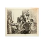 Jenny Montigny signed "View of a London hospital room in 1916" etching || MONTIGNY JENNY (1875 -