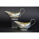 pair of 18th Cent. English sauce boats in marked and George Gray signed silver || GEORGE GRAY