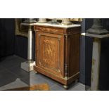 19th Cent. French neoclassical cabinet in marquetry with mountings in brass and bronze and its