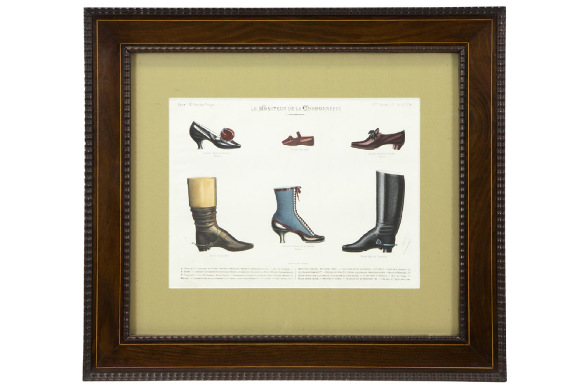 series of four prints concerning the shoe fashion || Reeks van vier oude prints ivm schoenenmode - - Image 5 of 5