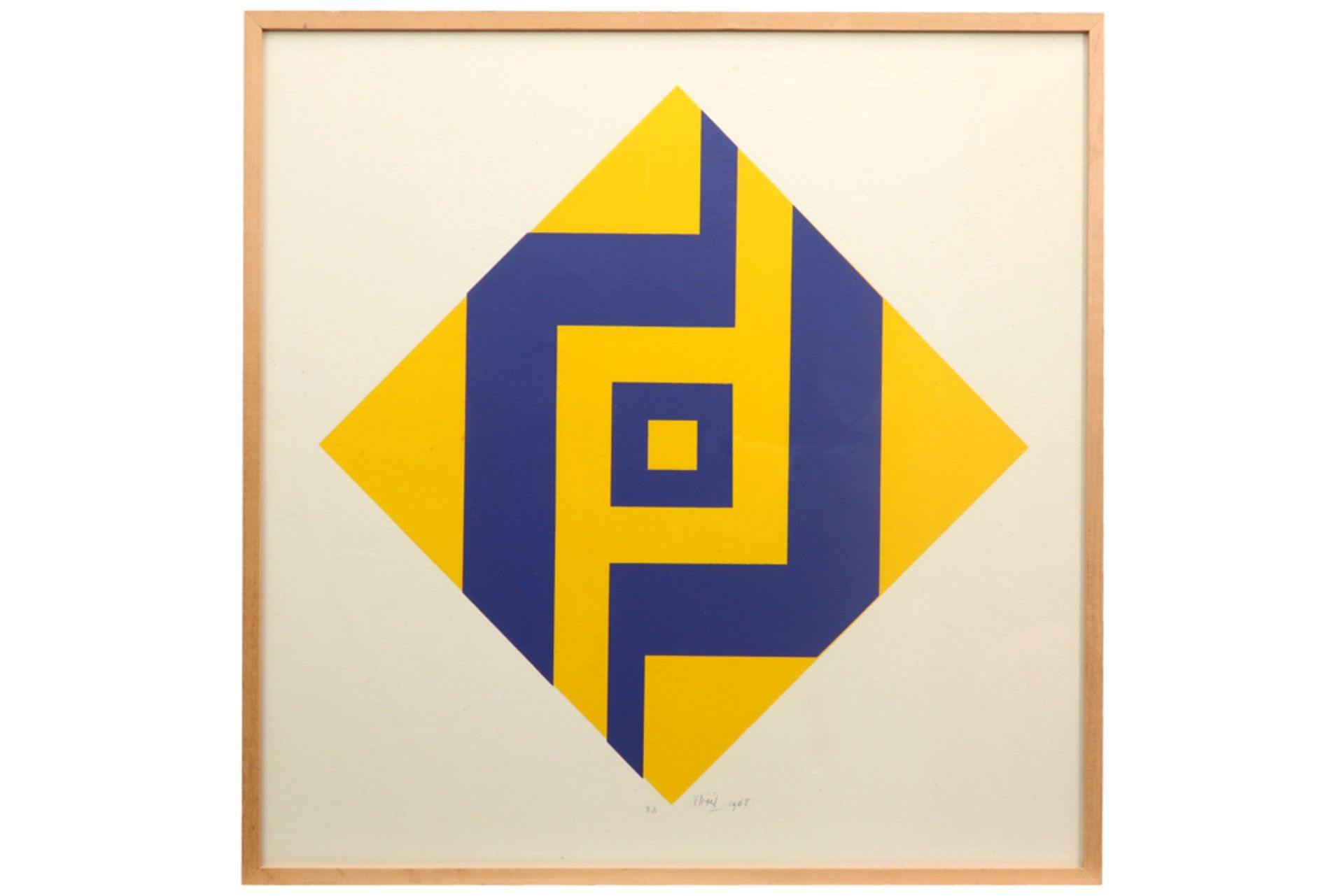 20th Cent. Belgian abstract screenprint - signed Victor Noel and dated 1969 || NOEL VICTOR (1916 - - Image 3 of 3