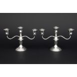 pair of American "Reed & Barton" signed candelabras in marked sterling silver || REED & BARTON