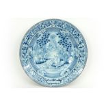 large early 18th Cent. Chinese "Jesuit" dish in porcelain with a blue-white decor with the