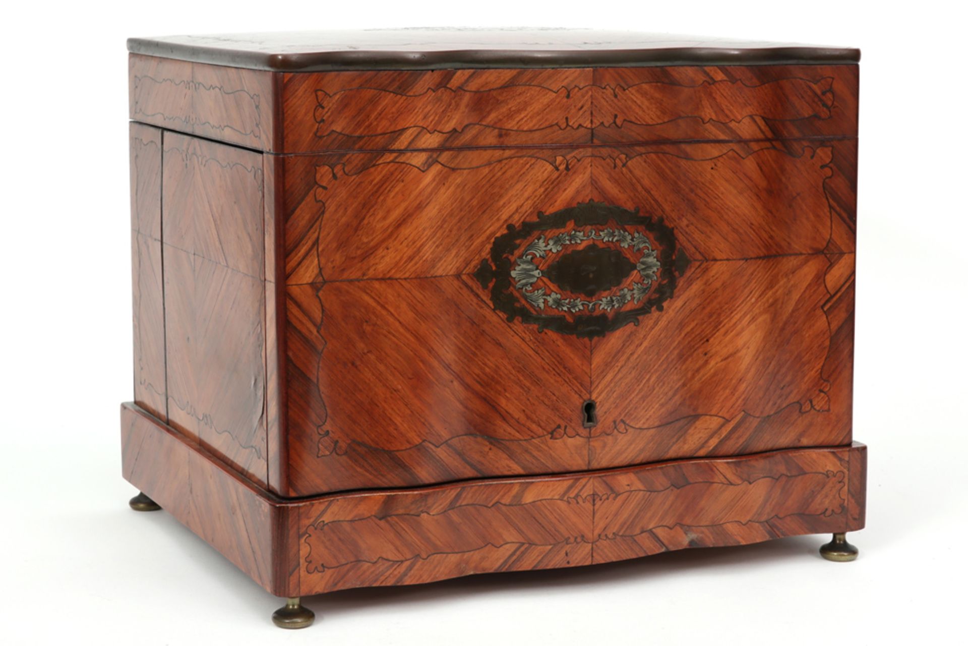 19th Cent. Napoleon III style licquor cabinet in rose-wood and marquetry and with its original - Image 5 of 5