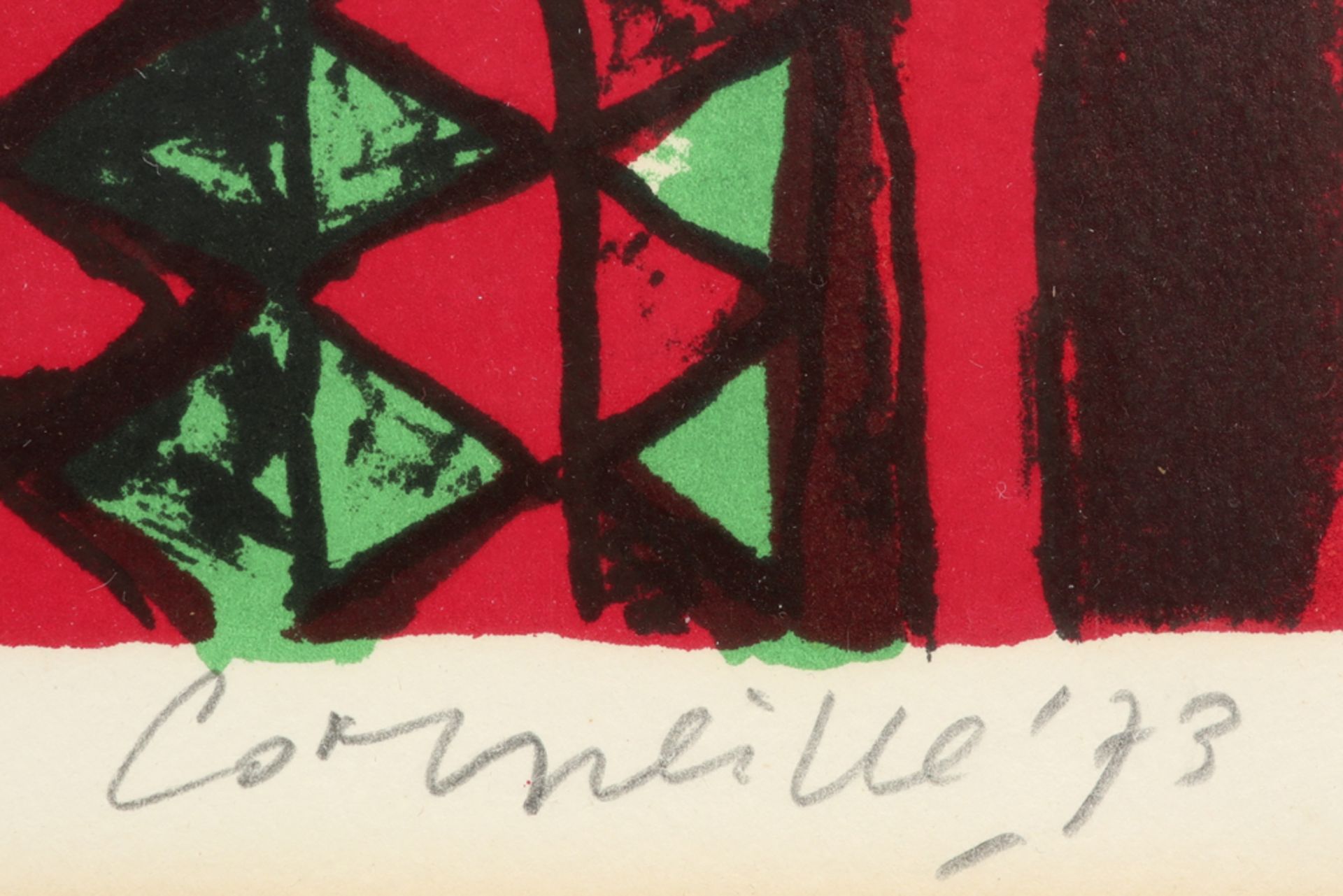 Corneille signed lithograph printed in colors dated 1973 || CORNEILLE (1922 - 2010) (1922 - 2010) - Image 2 of 3