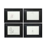 four original Matt Groening drawings for "The Simpsons" - each with a certificate || GROENING