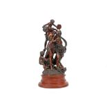 antique Clodion signed sculpture in bronze - on a wooden base || CLODION (1738 - 1814) antieke