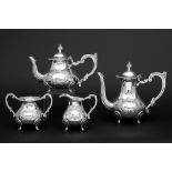 4pc coffee and teaset in silver - with its case || Vierdelig koffie- en theestel in massief zilver -