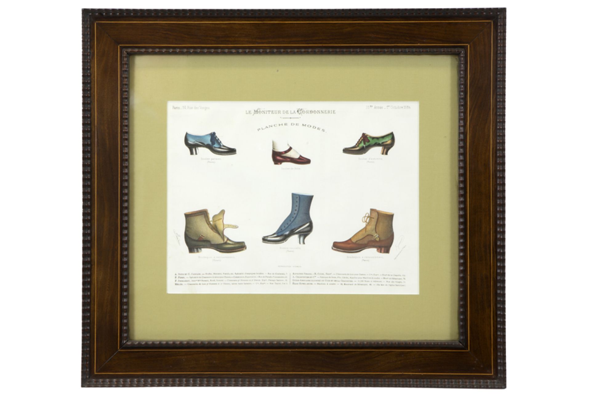 series of four prints concerning the shoe fashion || Reeks van vier oude prints ivm schoenenmode - - Image 4 of 5