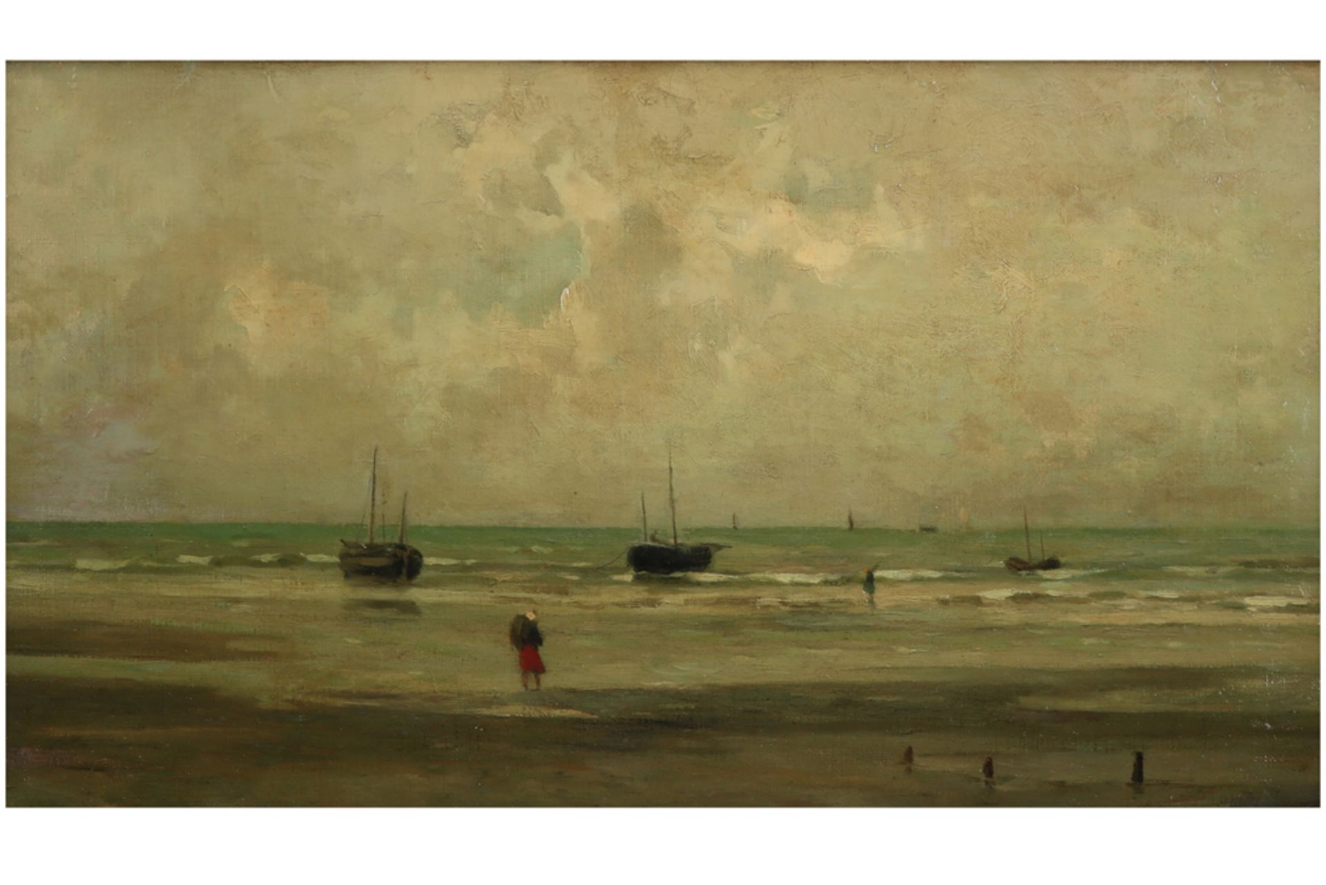 19th Cent. Belgian oil on canvas in the style of Louis Artan || Negentiende eeuws Belgisch