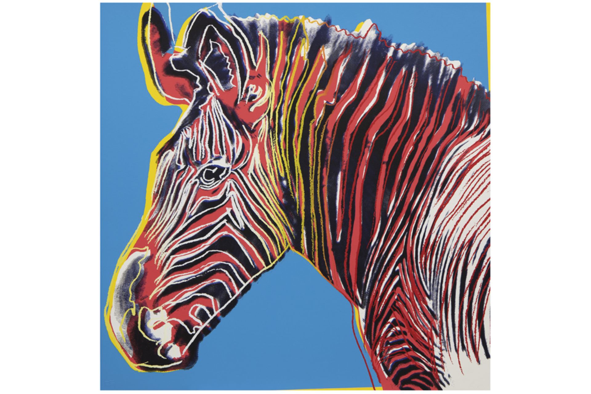 Andy Warhol "Zebra" silkscreen from the series "Endangered Species" with the blind stamp of Warhol's