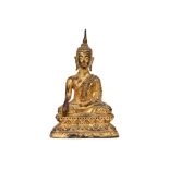 antique Siamese Rattanakosin period "Buddha" sculpture in gilded bronze || Antieke Thaise