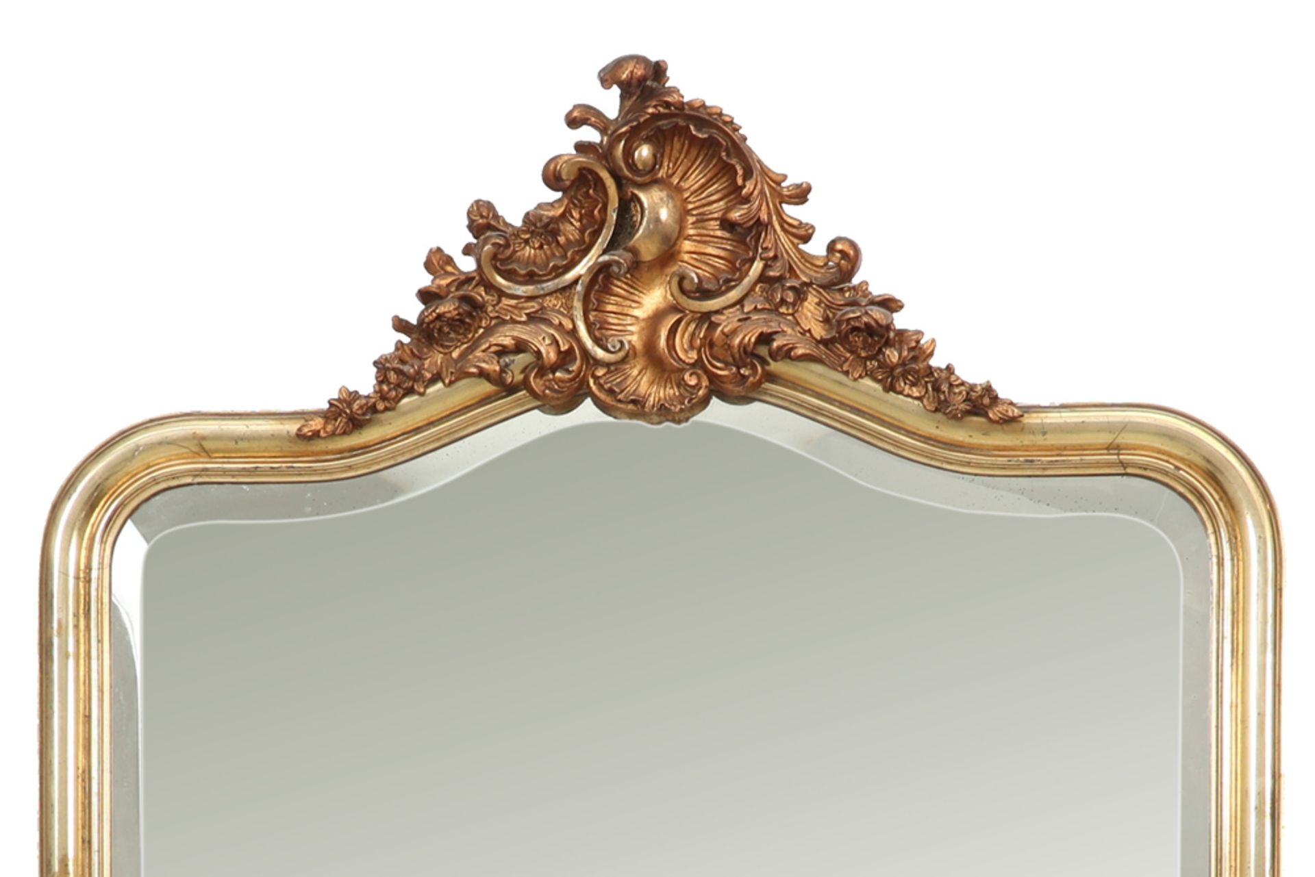 19th Cent. mirror with a gilded frame with Louis XV ornamentation || Negentiende eeuwse - Bild 2 aus 2
