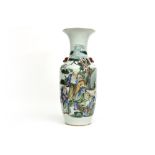19th Cent. Chinese vase in porcelain with a polychrome decor with Sages in a landscape ||
