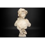 antique alabaster bust of a young woman || Antieke sculptuur in albast : "Buste van een jonge vrouw"