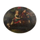 antique oil on copper - with a "P.A." monogram || P.A. antiek olieverfschilderij op koper : "