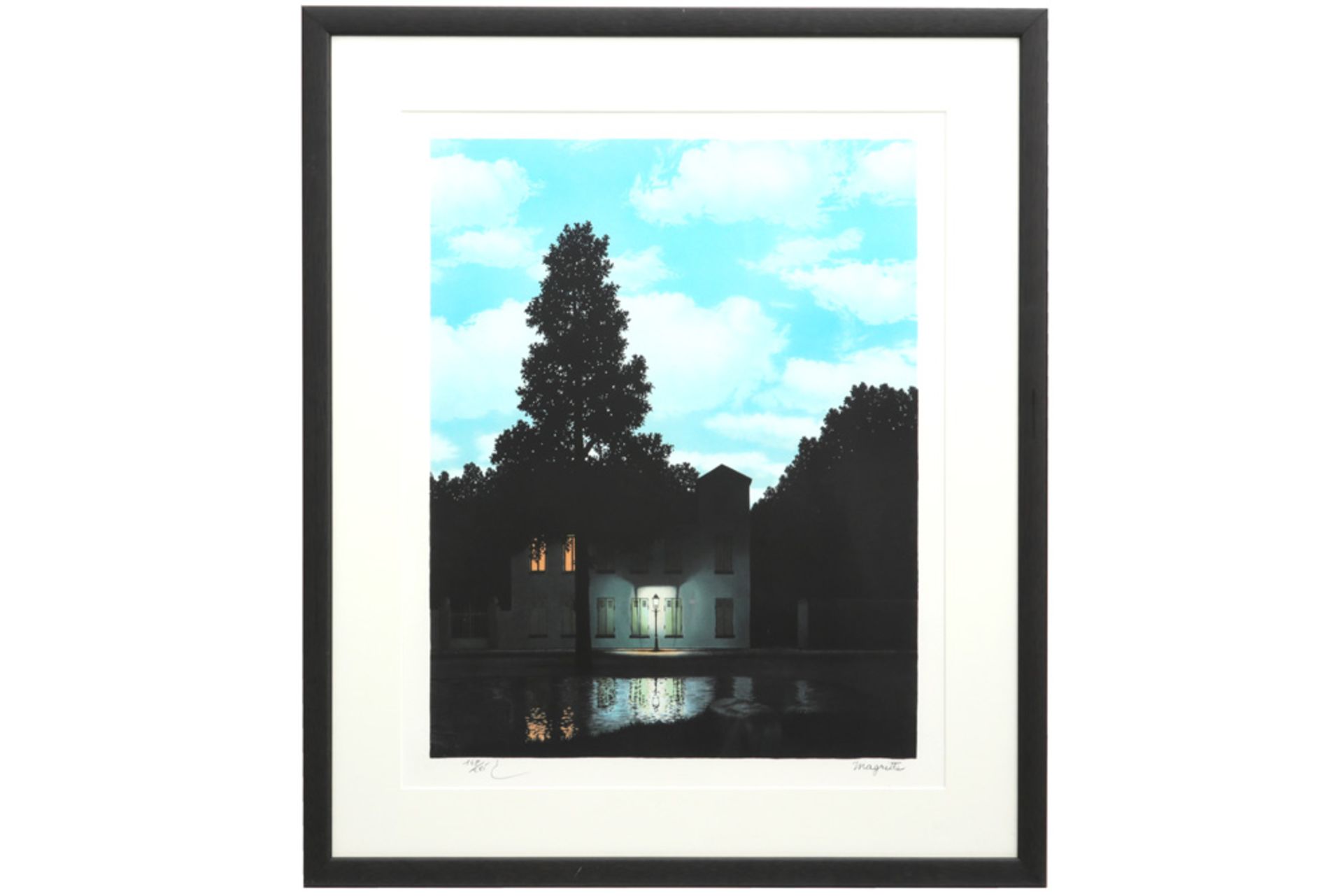 René Magritte "L'Empire des lumières" offset lithograph printed in colors - with stamped signature - Image 3 of 3