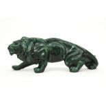 Art Deco sculpture in ceramic with green glaze || Art Deco-sculptuur in faïence met groene glazuur :