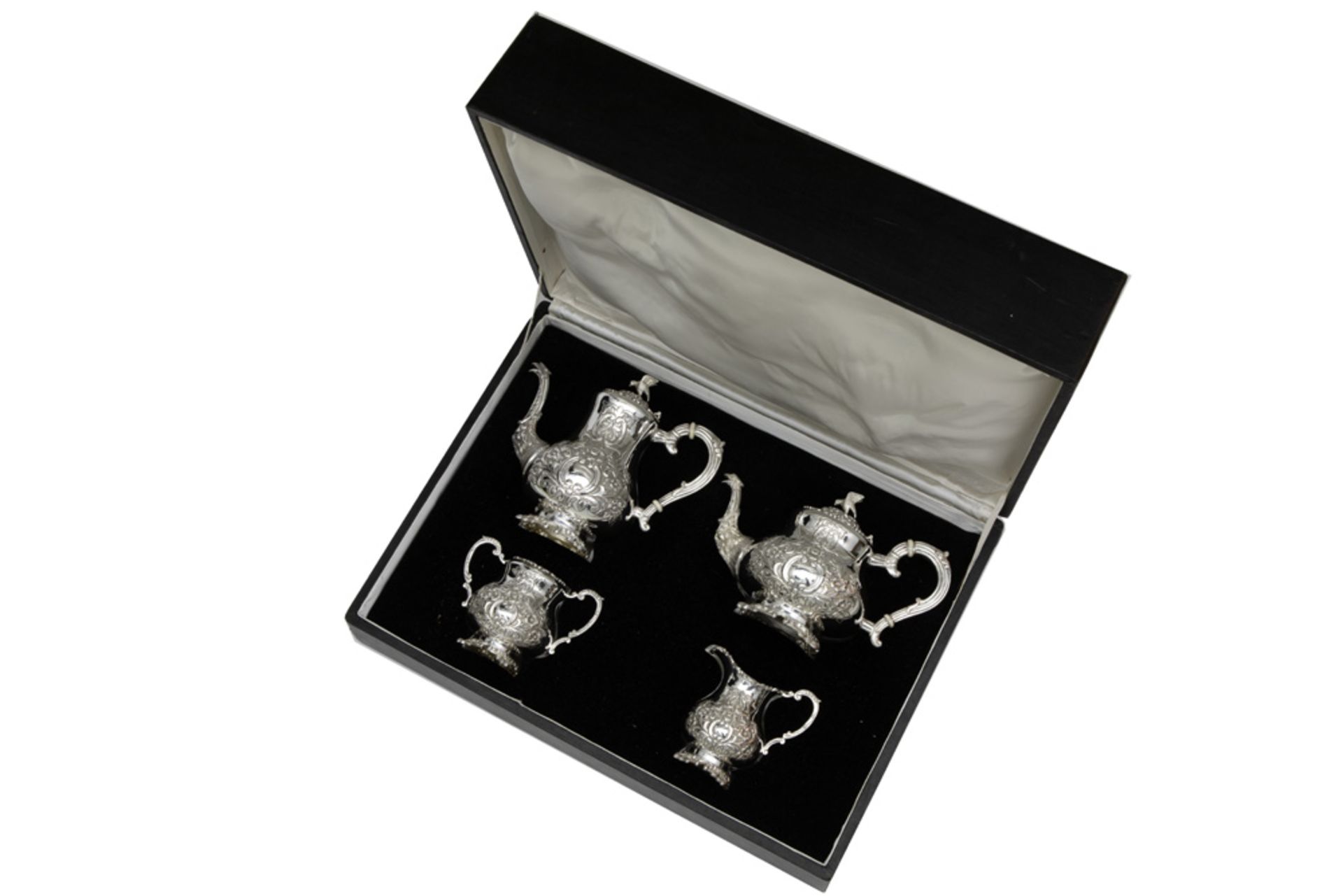 4pc Regency style coffee and teaset in marked silver || Vierdelig koffie- en theestel met Regency- - Image 4 of 5