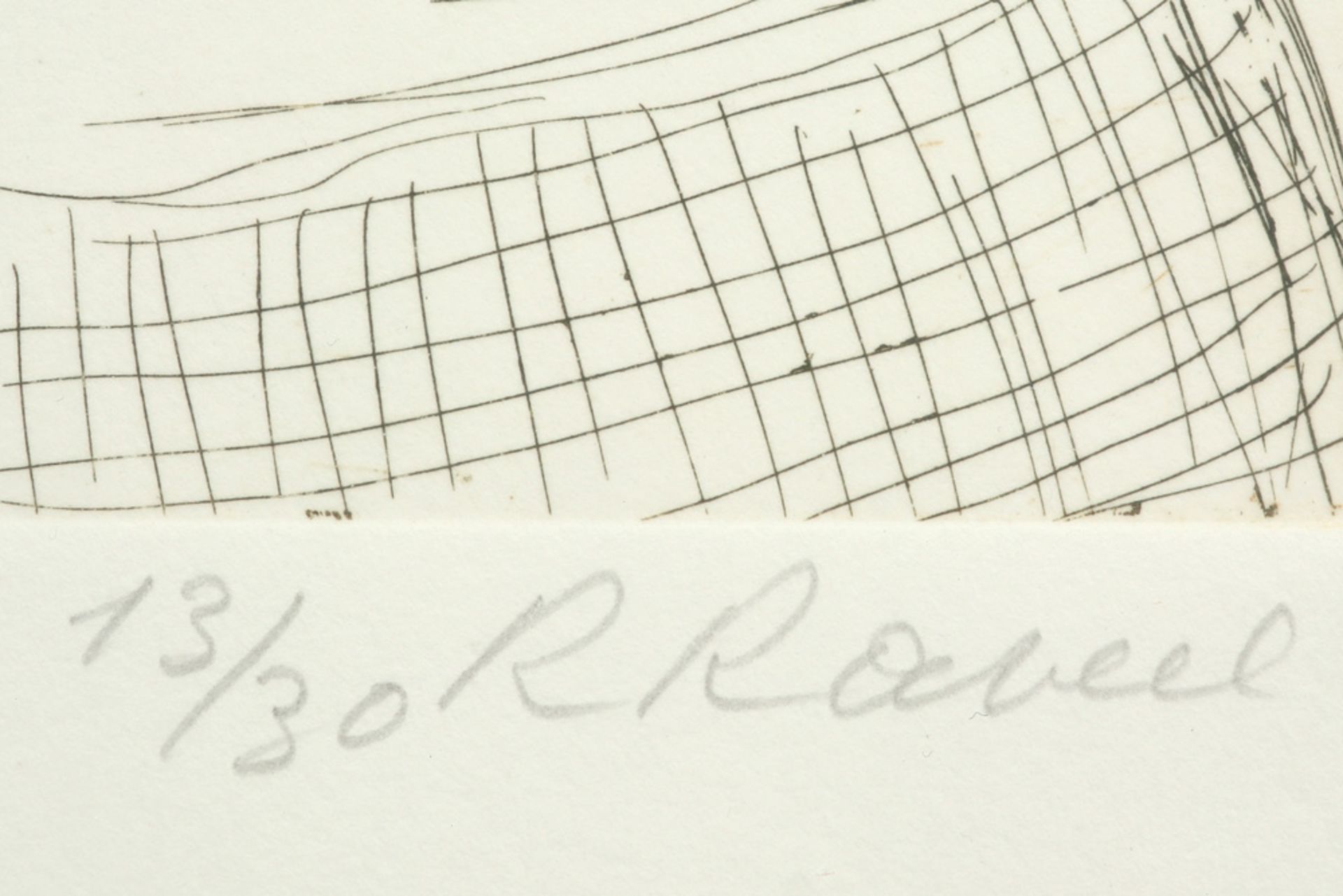 Roger Raveel signed etching || RAVEEL ROGER (1921 - 2013) ets n° 13/30 met de voorstelling van een - Image 2 of 3