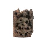 antique Nepalese wood Hindu sculpture || Antieke Nepalese houtsculptuur met hindoeïstische