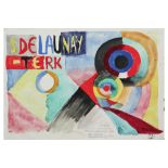 Sonia Delaunay monogrammed mixed media (gouache and pastel) with a stamp with "Project with