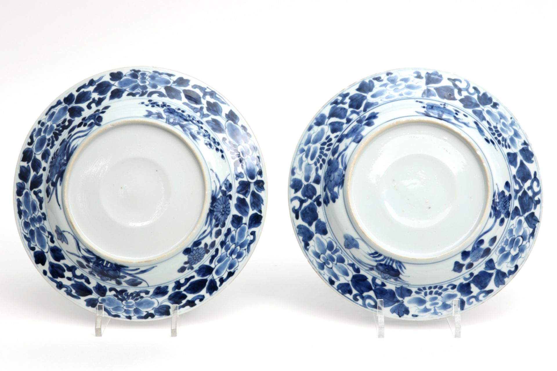 pair of 17th/18th Cent. Chinese Kang Hsi period dishes (with domed center) in porcelain with a - Image 2 of 2