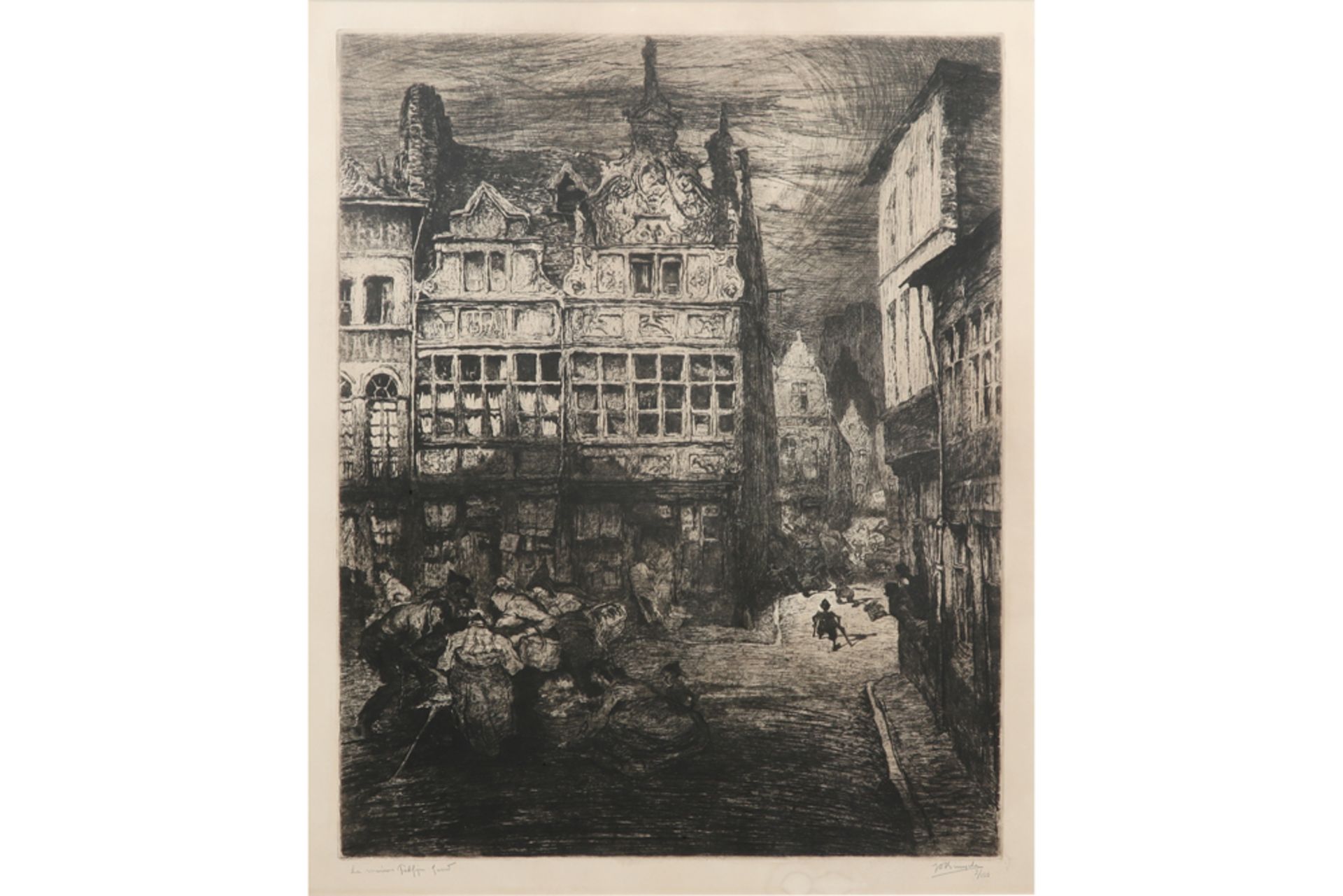 early 20th Cent. Belgian etching - signed Jules De Bruycker || DE BRUYCKER JULES (1870 - 1945) ets