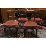 set of four 19th Cent. English chairs in mahogany || Set van vier negentiende eeuwse Engelse stoelen