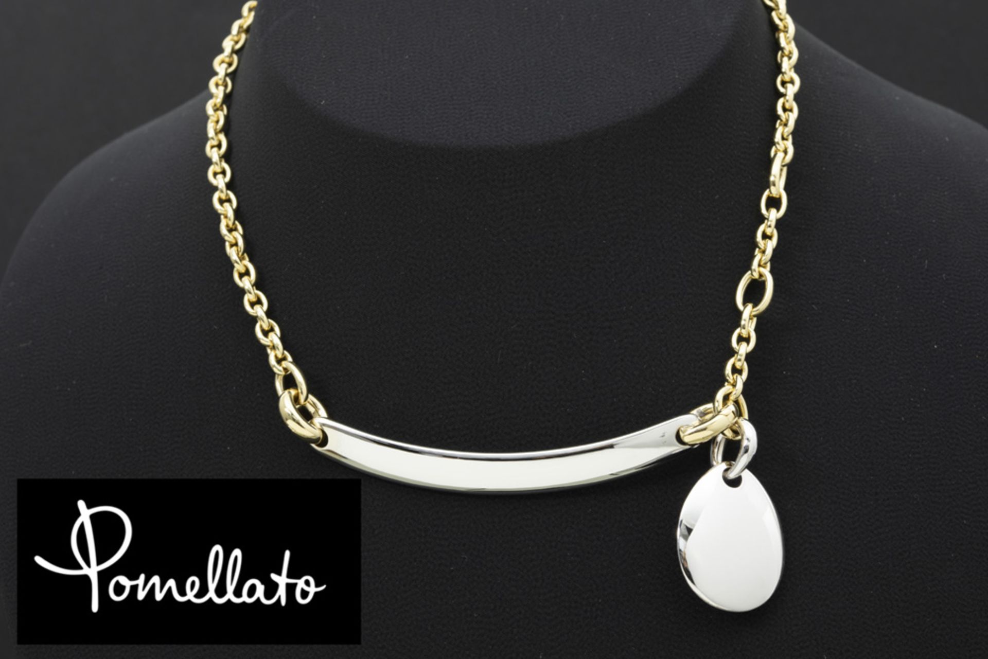 Pomellato signed necklace in yellow and white gold (18 carat) - with its origial round box ||
