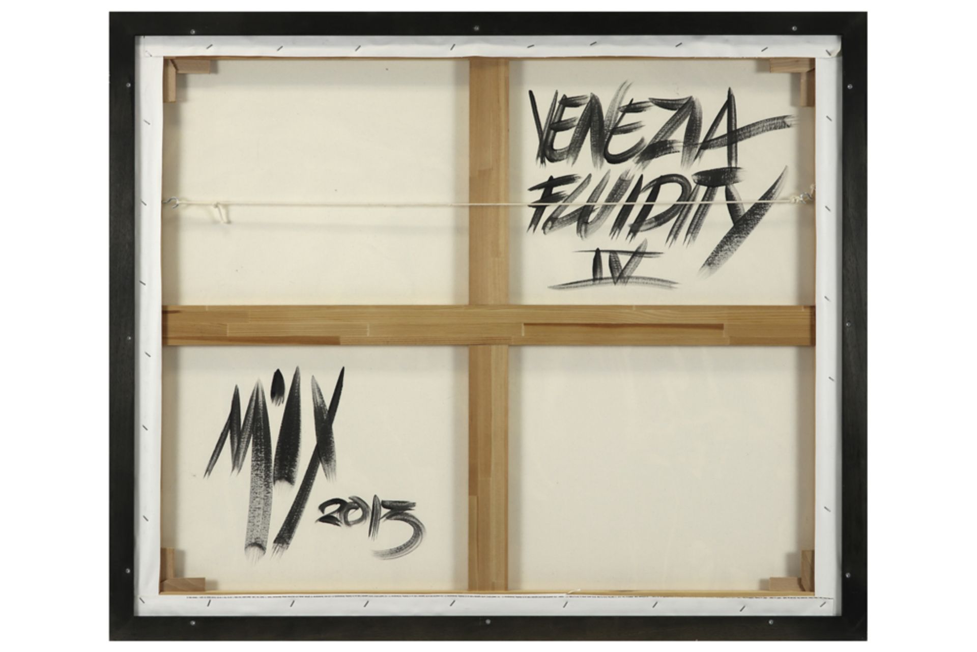 21st Cent. Belgian "Veneza Fluidity IV" screenprint on canvas - signed Marnix Verstraeten and - Image 3 of 3