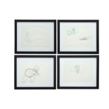 four original Matt Groening drawings for "The Simpsons" - each with a certificate || GROENING