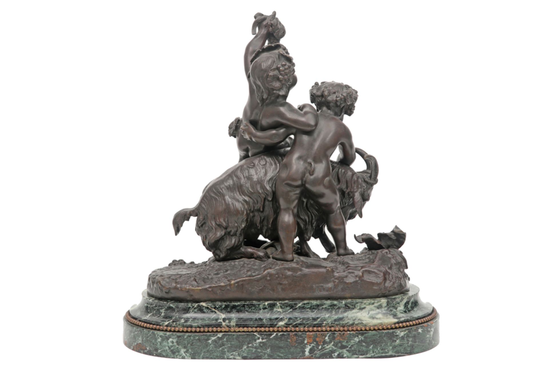 antique Clodion sculpture in bronze on an oval base in green marble - signed || CLODION (1738 - - Image 3 of 5