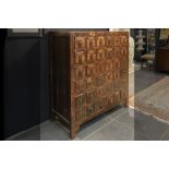 antique Chinese medicines cabinet with 36 drawers, most with their label with Chinese scripture ||