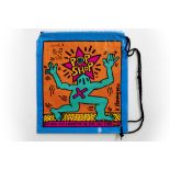 Keith Haring signed felt pen drawing on a plastic "Pop Shop" bag || HARING KEITH (1958 - 1990) "