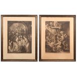 pair of antique engravings of Lucas Vorsteman after paintings by Rubens || Paar antieke gravures van