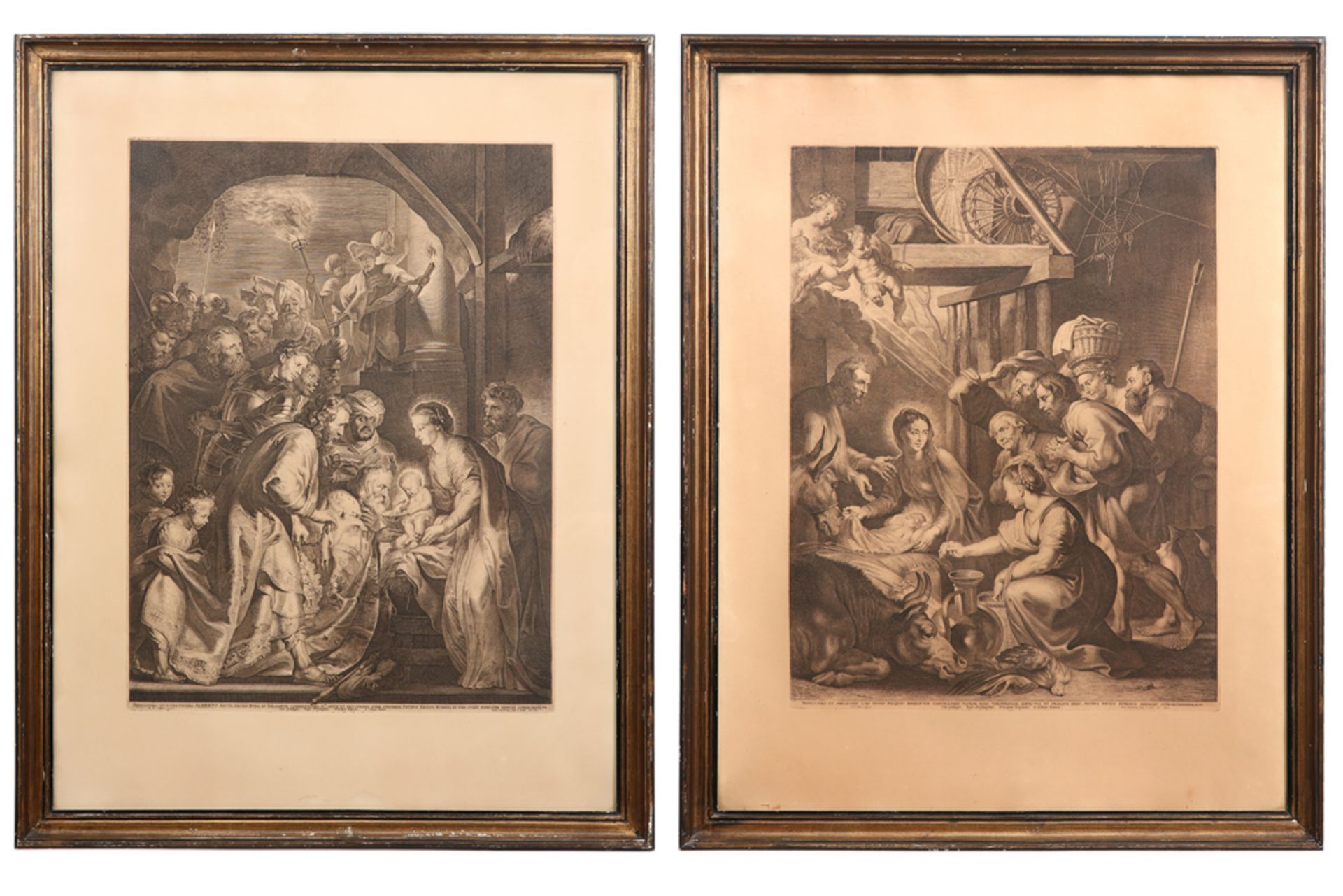 pair of antique engravings of Lucas Vorsteman after paintings by Rubens || Paar antieke gravures van