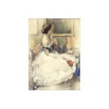 20th Cent. Belgian Fernand Toussaint signed mixed media with watercolor and pencil || ROUWKOOP