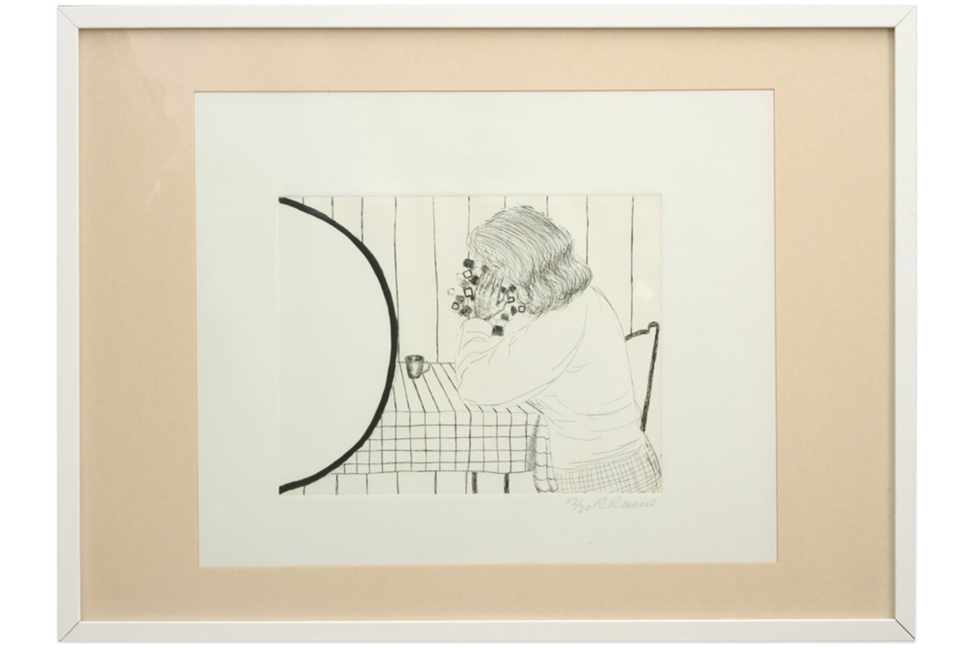 Roger Raveel signed etching || RAVEEL ROGER (1921 - 2013) ets n° 13/30 met de voorstelling van een - Image 3 of 3