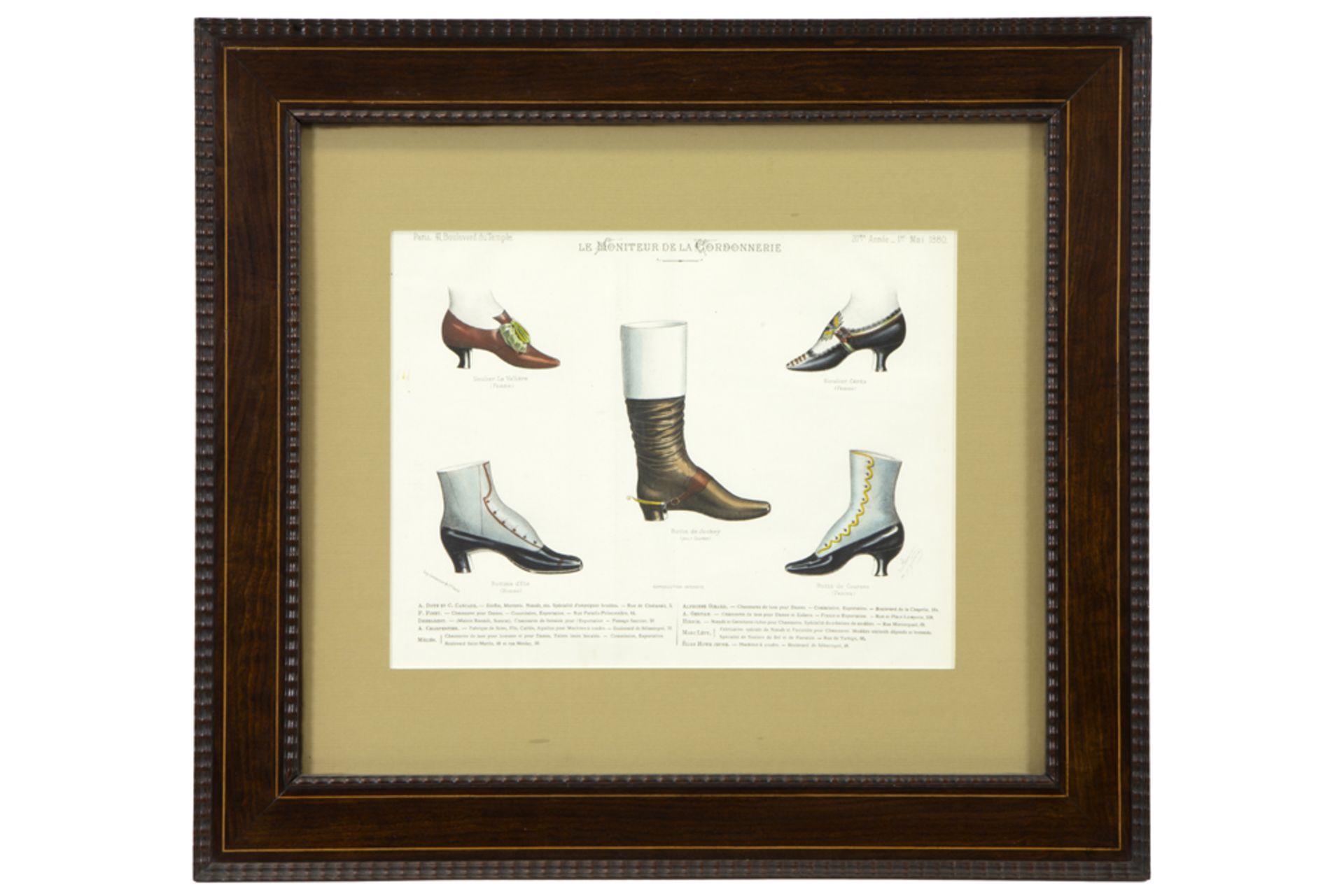 series of four prints concerning the shoe fashion || Reeks van vier oude prints ivm schoenenmode - - Image 3 of 5