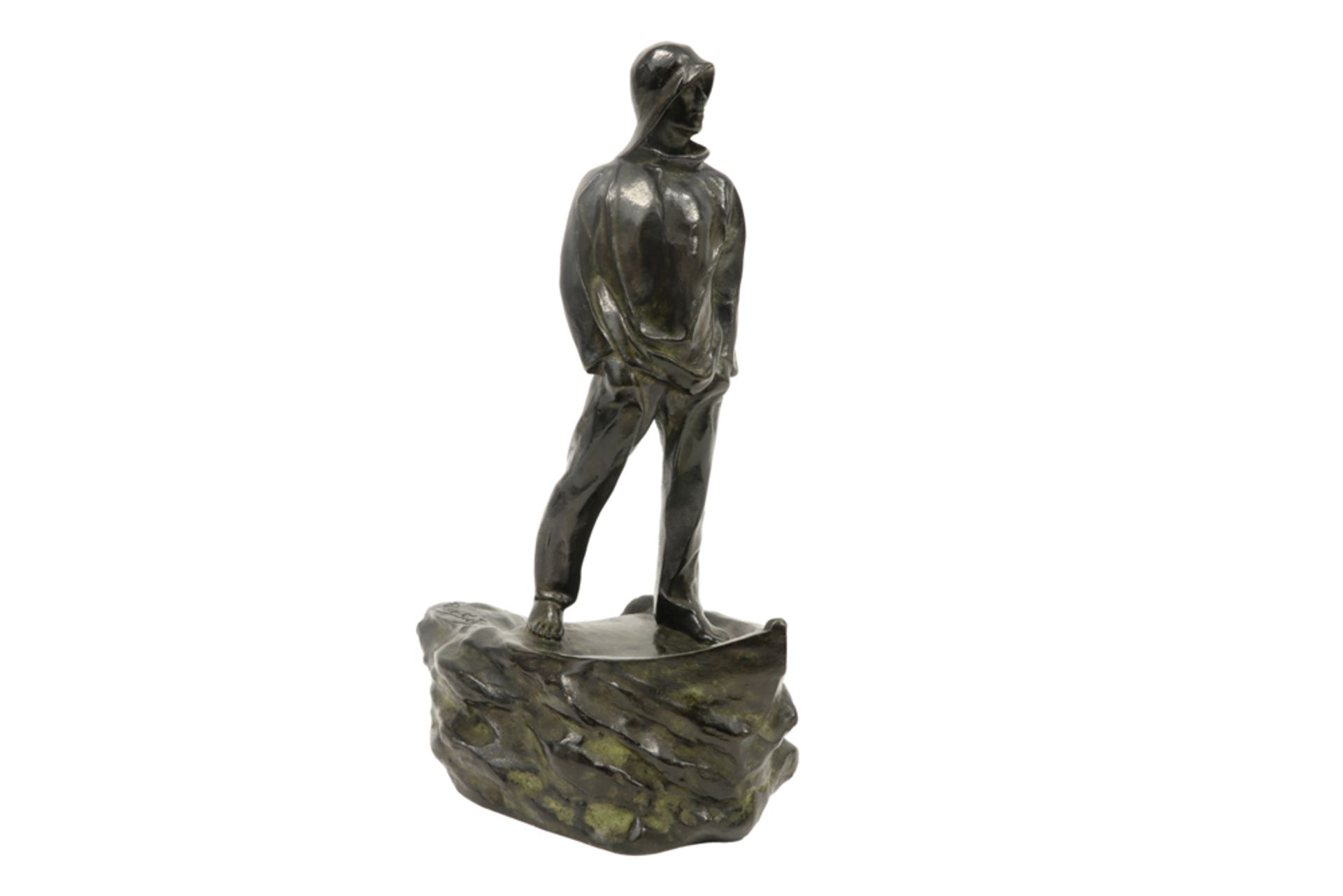 early 20th Cent. "Fisherman" sculpture in bronze - signed Pierre de Soete the big version of this - Image 3 of 5