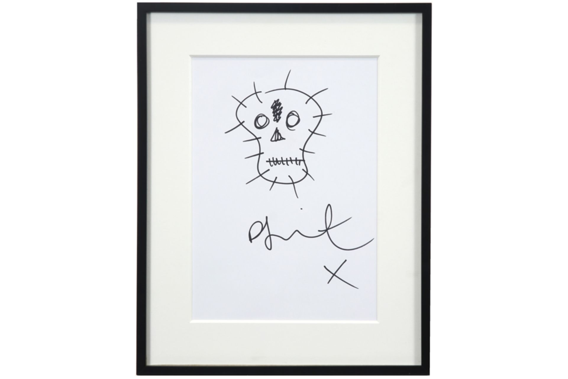 Damien Hirst signed "Skull" drawing made during an exhibition in 2008 with authentication (hologram) - Image 2 of 2