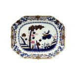 early 18th Cent. Chinese serving dish in porcelain with a combined blue-white and 'Famille Rose'