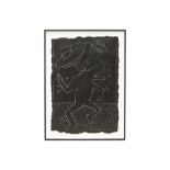 Kieth Haring "Subway" drawing : "Dancing barking dog with satelites" prov : collection of Z. Lah ||