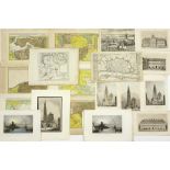 several old prints en maps of Antwerp and Flanders||Lot oude gravures en landkaarten van Antwerpen