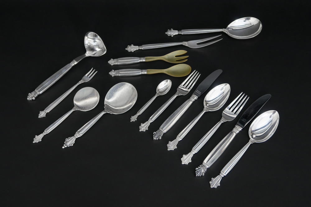 set of 70pcs of "Georg Jensen" cutlery with the famous "Acanthus" design by Johan Rohde (dd